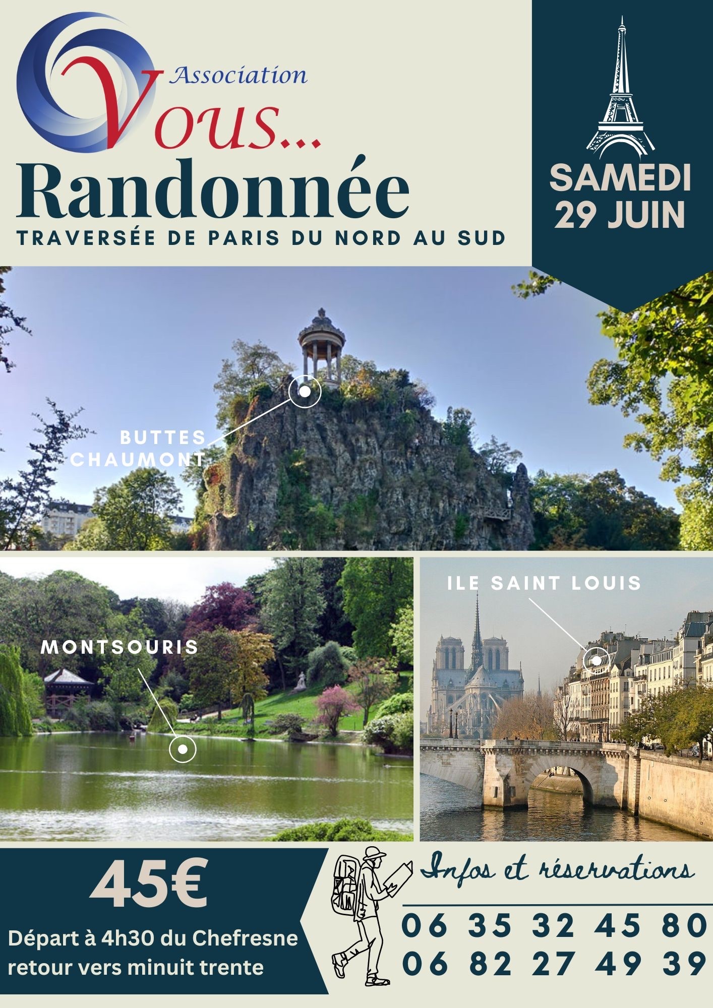 2024 06 29 randonnée vous traversée de paris affiche