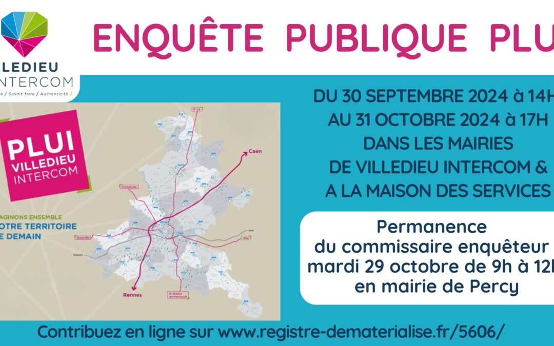 PLUI – Permanence du commissaire enquêteur