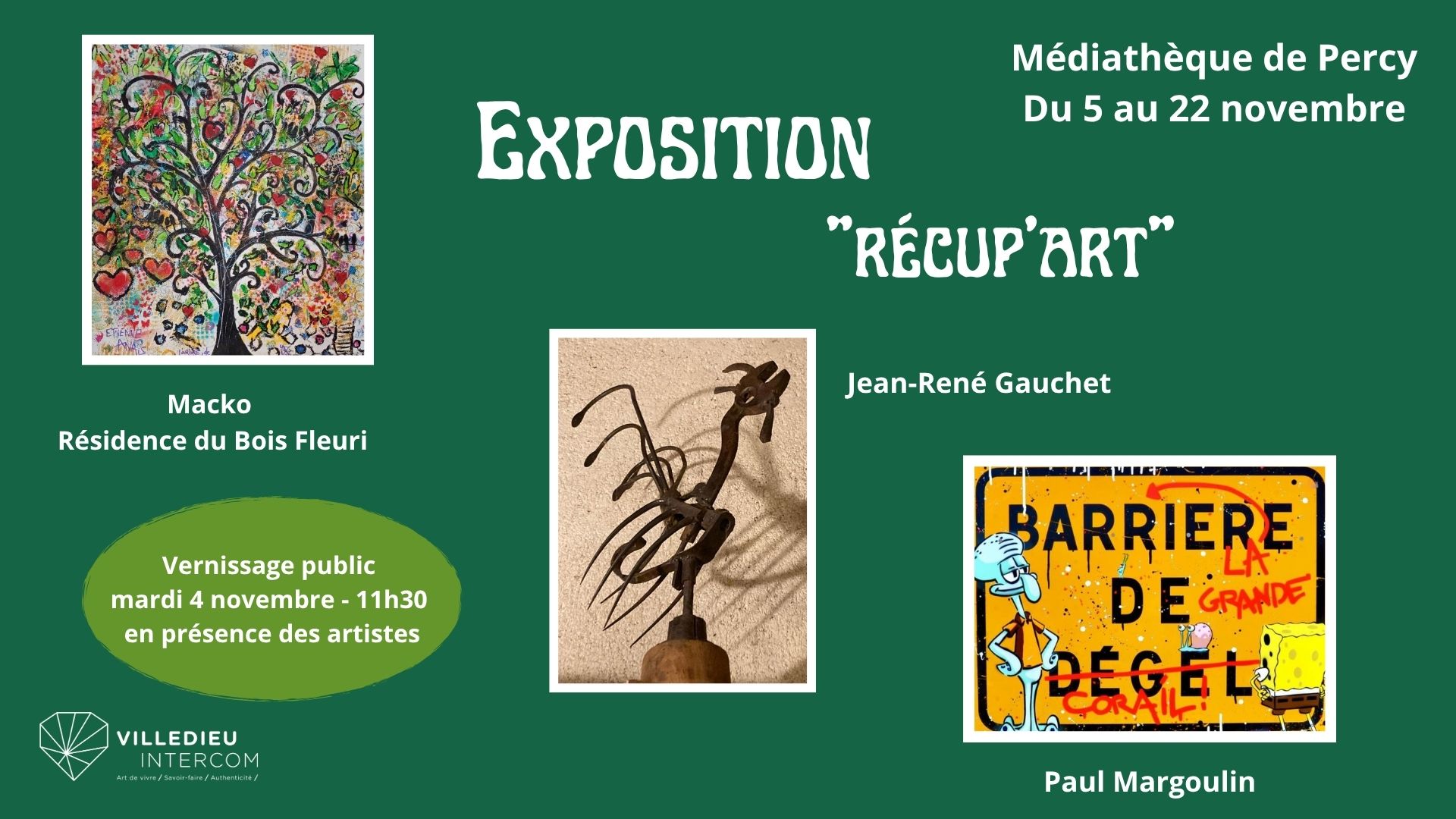 médiathèque exposition récup'art novembre