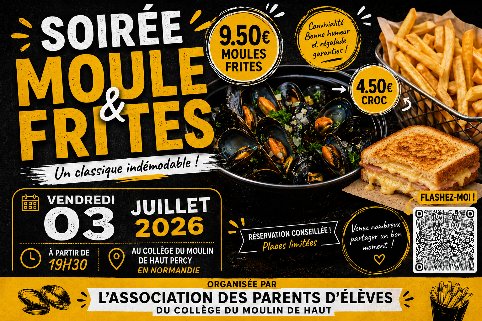 collège soirée moules frites 03 07 2026 ape